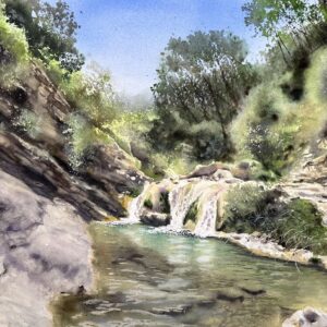 Cascada y rocas