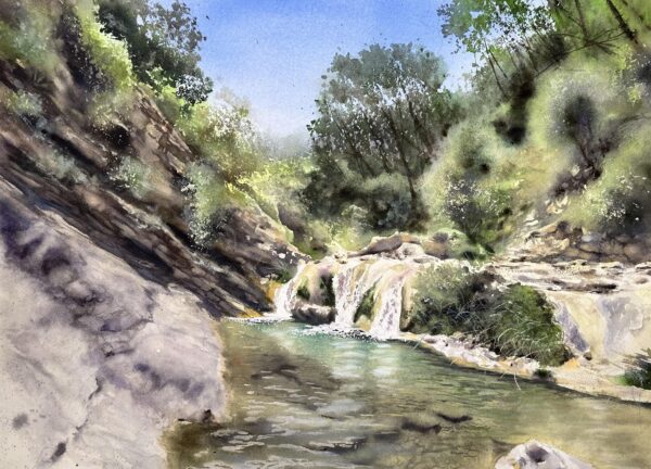 Cascada y rocas