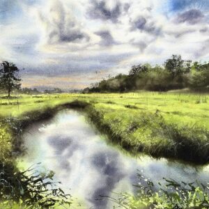 Reflejos del cielo nublado
