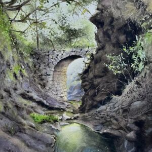 Rincón con puente de piedra