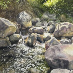 Rincón rocoso de un río